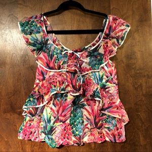 JCrew Ratti Printed Pineapple shirt NWT